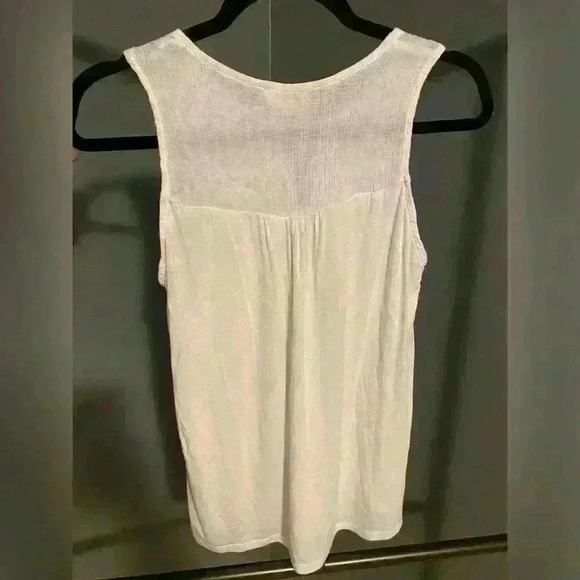 Ember brand women’s white tank‎ top blouse tie front dress up or down size L - Picture 6 of 9